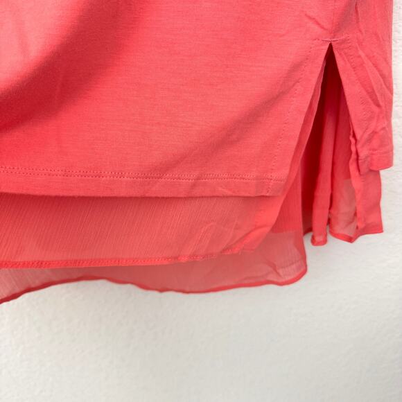 Soft Surroundings Womens Tunic Top Size M Petite Asymmetrical Hem Orange - Picture 4 of 6